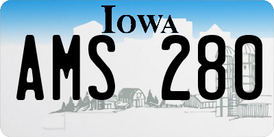 IA license plate AMS280