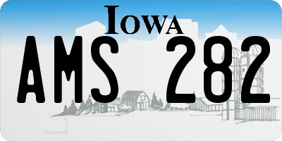 IA license plate AMS282