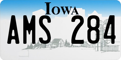 IA license plate AMS284