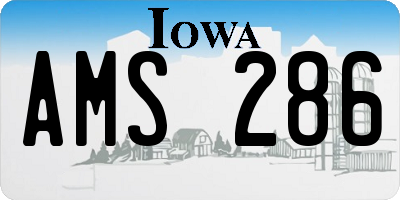 IA license plate AMS286