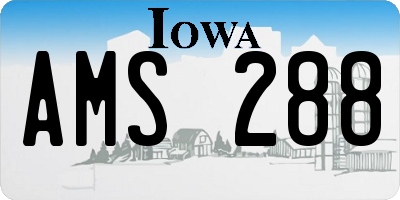 IA license plate AMS288