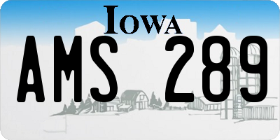 IA license plate AMS289