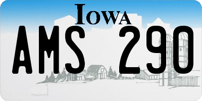 IA license plate AMS290