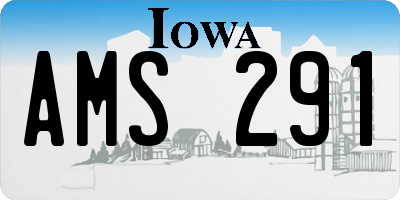 IA license plate AMS291