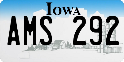 IA license plate AMS292