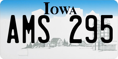 IA license plate AMS295