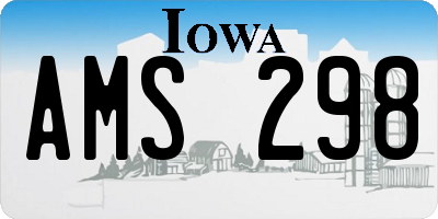 IA license plate AMS298