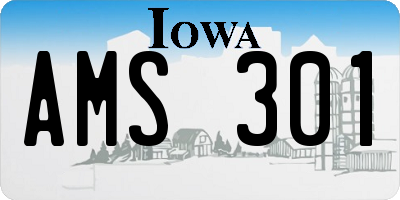 IA license plate AMS301