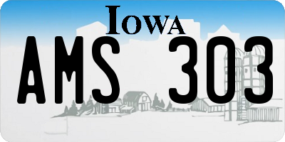 IA license plate AMS303