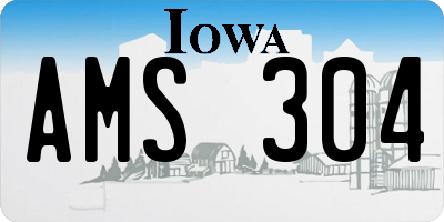 IA license plate AMS304