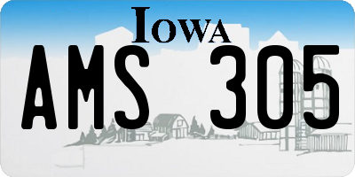 IA license plate AMS305
