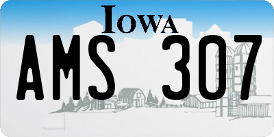 IA license plate AMS307