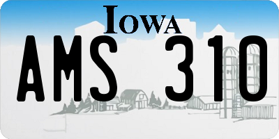 IA license plate AMS310