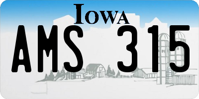 IA license plate AMS315