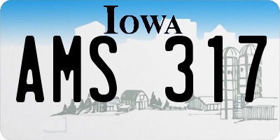 IA license plate AMS317