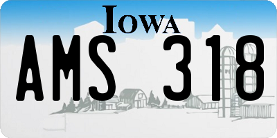 IA license plate AMS318