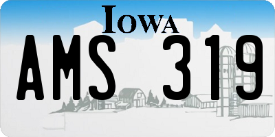IA license plate AMS319