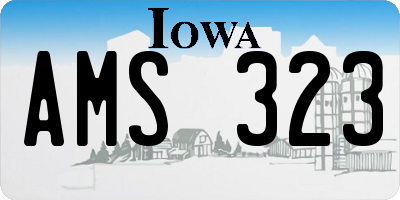 IA license plate AMS323