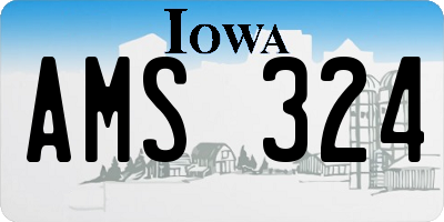IA license plate AMS324