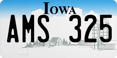 IA license plate AMS325
