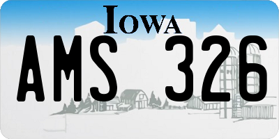 IA license plate AMS326