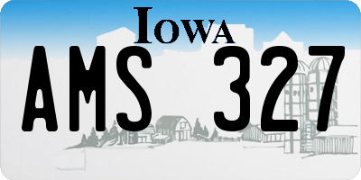 IA license plate AMS327