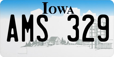 IA license plate AMS329