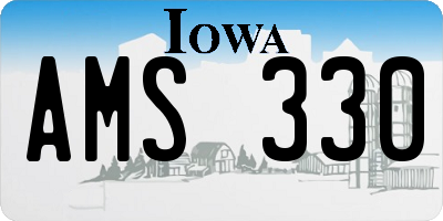 IA license plate AMS330