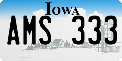 IA license plate AMS333