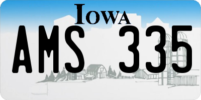 IA license plate AMS335