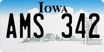 IA license plate AMS342