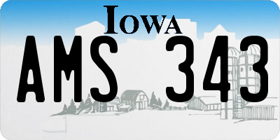 IA license plate AMS343