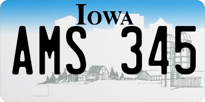 IA license plate AMS345