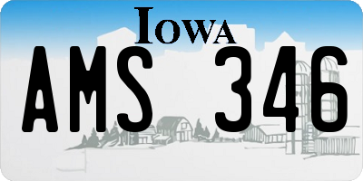 IA license plate AMS346