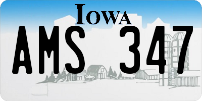 IA license plate AMS347
