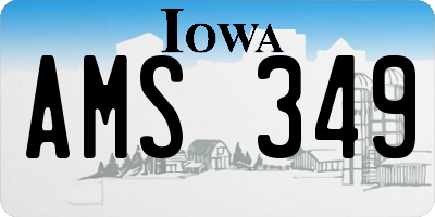 IA license plate AMS349
