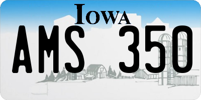 IA license plate AMS350