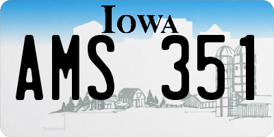 IA license plate AMS351