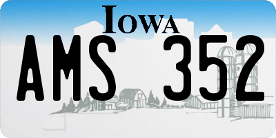IA license plate AMS352