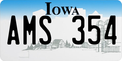 IA license plate AMS354