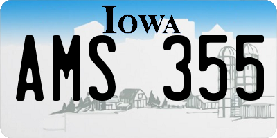 IA license plate AMS355