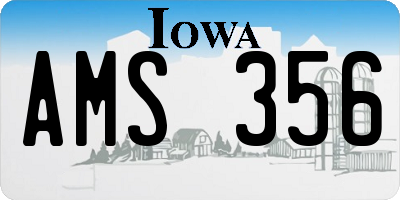 IA license plate AMS356