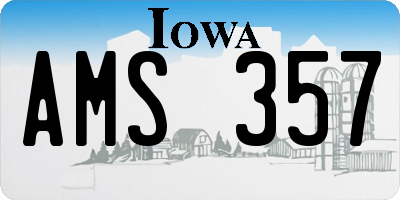 IA license plate AMS357
