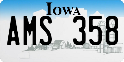 IA license plate AMS358