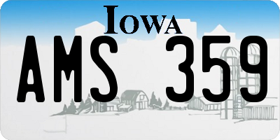 IA license plate AMS359