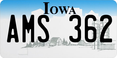 IA license plate AMS362