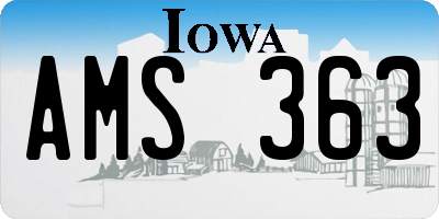 IA license plate AMS363