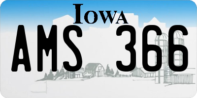 IA license plate AMS366