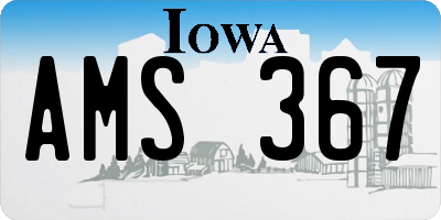 IA license plate AMS367