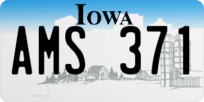 IA license plate AMS371